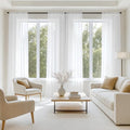 White Sheer Curtains 72 Inches Long 4 Panels 54 x 72 Inches (54"W x 72"L (Pack of 4) / White)