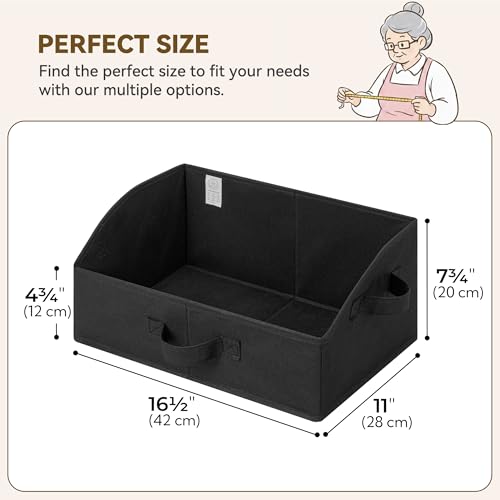 Trapezoid Closet Storage Bins (Black / 16½"L x 11"W x 7¾"H)