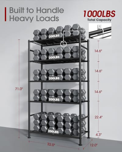 Storage Shelves (Black / 33.0W×12.6D×72.0H(5T))