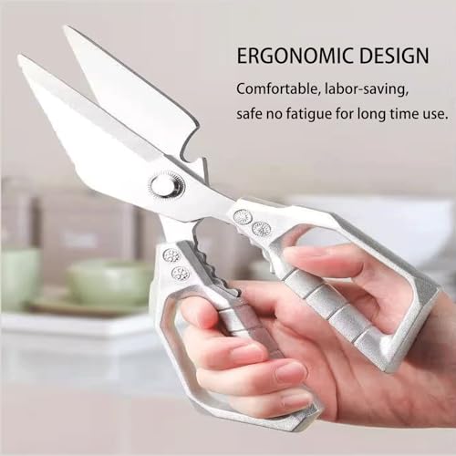 Heavy Duty Stainless Steel All Purpose Kitchen Scissors Silver (Silver)