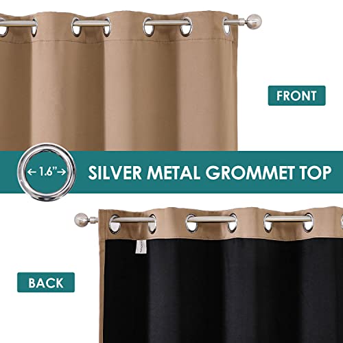 100% Blackout Curtains for Bedroom 78 Inches Long 2 Panels Set (42"W x 78"L (Pack of 2) / Cappuccino)