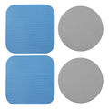 4pcs Jar Opener Gripper Pad for Seniors with Weak Hands (Light blue square shape+gray round shape)