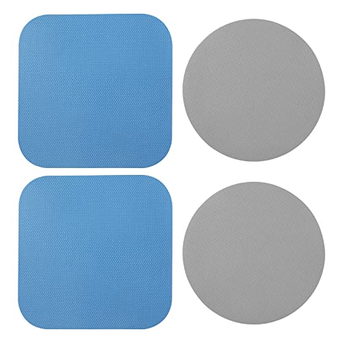 4pcs Jar Opener Gripper Pad for Seniors with Weak Hands (Light blue square shape+gray round shape)