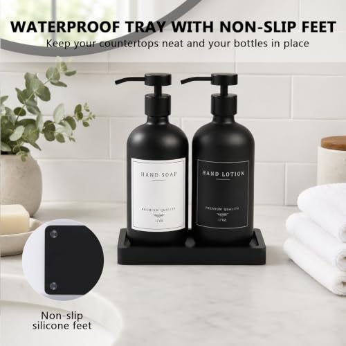 Black Soap Dispenser (Black Bottle/Black Pump + Tray)