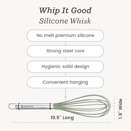 Starpack 'Whip it Good' Silicone Whisk for Nonstick Cookware (Sage Green)