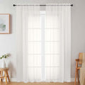 Ivory Sheer Curtains for Bedroom Living Room 90 Inches Long 2 Panels Set (Ivory / 42"W x 90"L (Pack of 2))