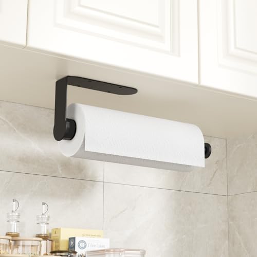 Matte Black Ratchet Mechanism Paper Towel Holder (Black (L-shaped))
