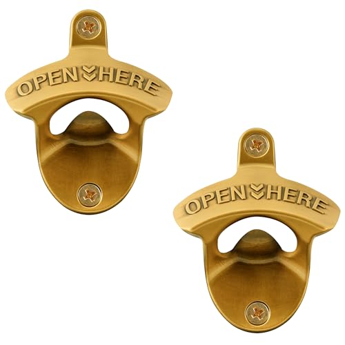 Aintque Gold Bottle Opener Wall Mounted Stainless (Antique Gold)