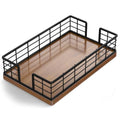 Guest Towel Holder Tray for Bathroom (Black/Brown / 9.06 x 5.51 x 2.56 inches)