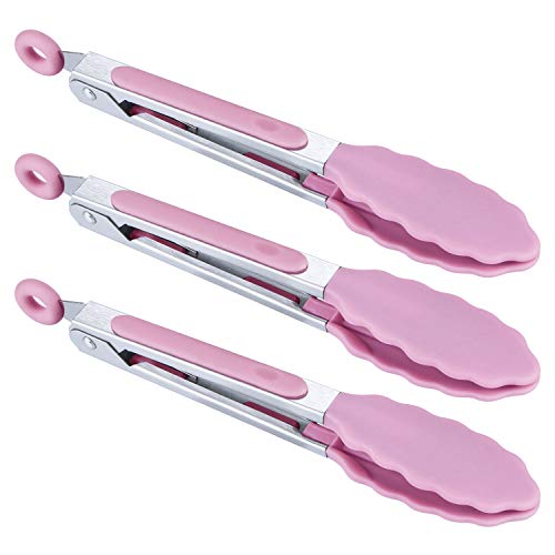Kitchen Food Tongs (Pink - Mini Tongs Set)