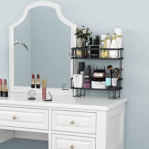 2 Tier Over Toilet Storage Shelf (Black / 2-Tier)