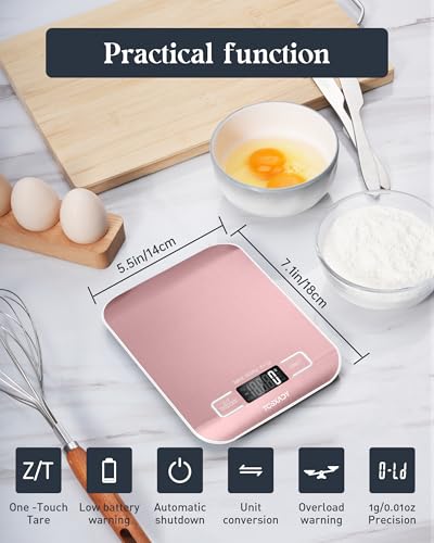 Food Scale Digital Kitchen Scale with Grams & Ounces Units (Pink)