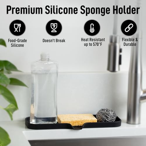 Large Silicone Sponge Holder (Black (Large) / Large (12x4))