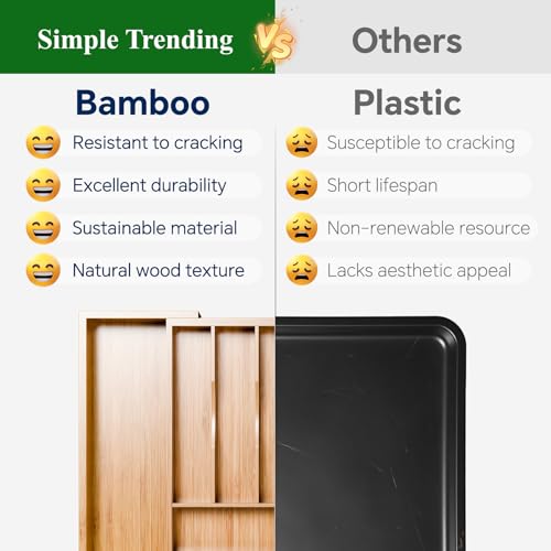 Expandable Bamboo Kitchen Drawer Organizer