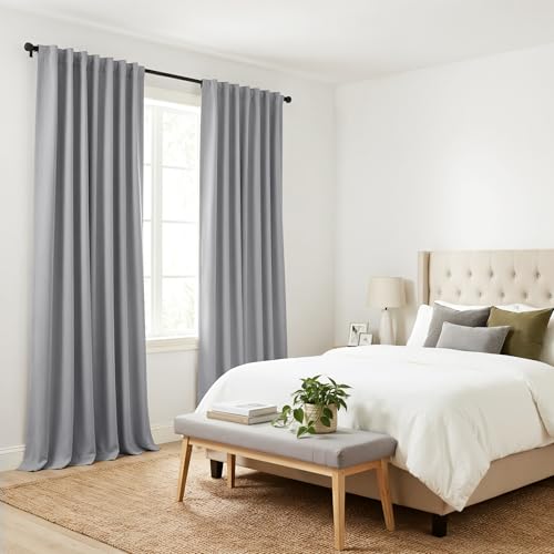Blackout Curtains for Bedroom (Silver Grey / 52"W x 96"L (Pack of 2))