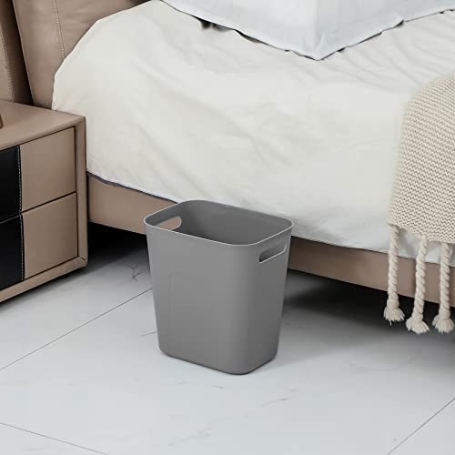 Plastic Small Bathroom Trash Can Wastebasket (Grey / 3.5 Gallon/3 Pack)