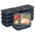 Prep - 20-Piece 2-Compartment Reusable Meal Prep Containers with Lids, PFAS & BPA Free Materials, Durable, Microwave, Freezer, & Dishwasher Safe To Go Food Storage (Navy Blue) (Navy Blue)
