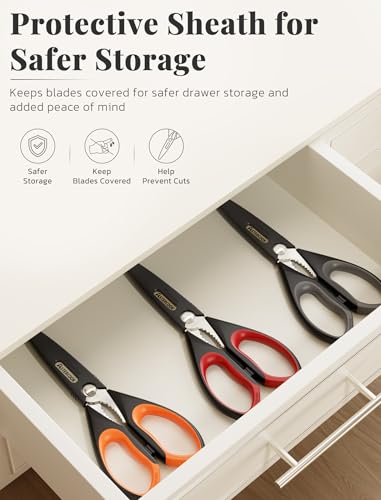 Kitchen Scissors (Black Assorted - Gray/Red/Orange)