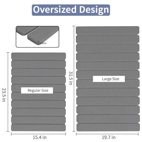 Large Stone Bath Mat 31.5 x 19.7in (Dark Gray / 31.5" x 19.7" (Rectangular))
