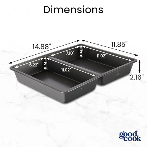 Premium Nonstick Divided Baking Pan (11 x 14-Inch / Gray)