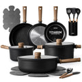 21pcs Pots and Pans Set (Black / 16 pieces)