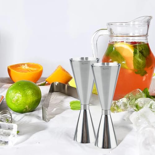 2 Pcs Jigger for Bartending (2 count / Sliver-A)
