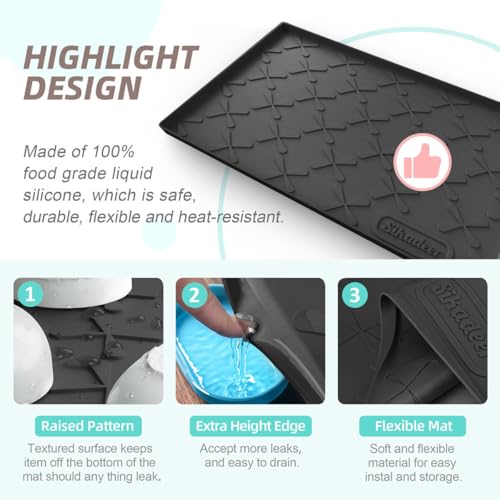Waterproof Under Sink Mat 34" x 22" (Black / 34"W x 22"L)