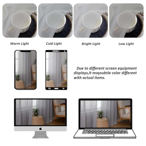 Extra Long Light Grey Sheer Curtains 120 Inches Long 2 Panels (Light Grey / 59"W x 120"L (Pack of 2))