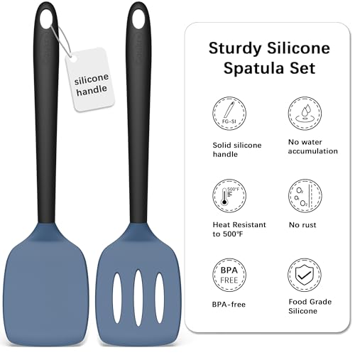 2 Pack Silicone Spatula Set (DarkBlueBlack)