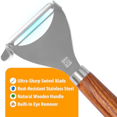 Vegetable Peeler for Kitchen (Y – Rosewood Handle)