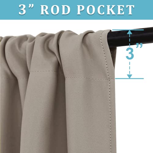 Short Blackout Curtains for Bedroom (Sand / 42"W x 48"L (Pack of 2))