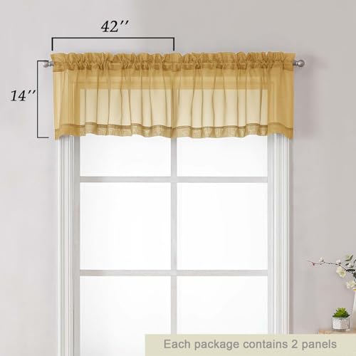 Gold Valances for Windows (Gold / 42"W x 14"L (Pack of 2))
