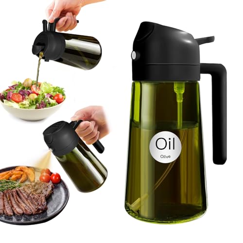 16 oz Dark Glass Olive Oil Sprayer & Dispenser (01_Black)