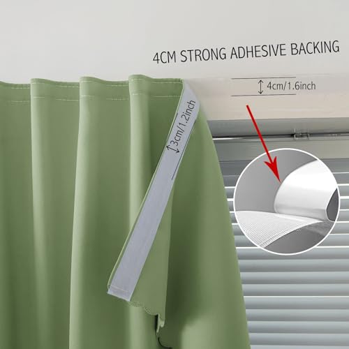 Portable Light Blocking Curtains Self (71"W x 84"L (Pack of 1) / Sage Green)