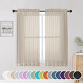Taupe Sheer Curtains 54 Inch Length 2 Panels Set (Taupe / 42"W x 54"L (Pack of 2))