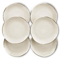 Ceramic Helix Swirl Salad Plates Set of 6 (8 In / Snowy White)