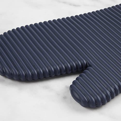 Ribbed Soft Silicone Oven Mitt 2 (7.5"x13" / Ink Blue)