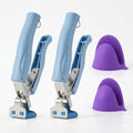 Anti Scald Plate Gripper and Thick Silicone Pinch Mitts Set (Purple)