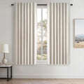 54 Inch Long Blackout Tiers Curtains for Small Window Elegant Short Curtain Drapes for Livingroom Bedroom Thermal Insulated Linen Cafe Drapes (Birch / 52"W x 54"L (Pack of 2))