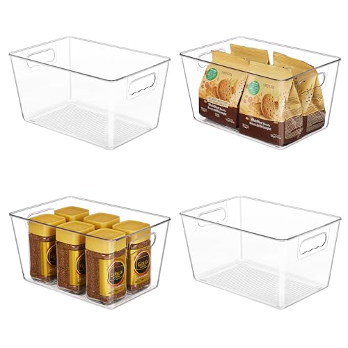 Clear Plastic Storage Organizer Bins (L(11.2"L x 7.5"W x 6"H))