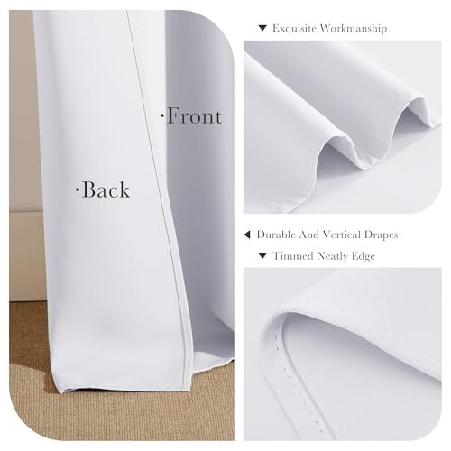 Kitchen Curtains White (Pure White / 52"W x 54"L (Pack of 2))