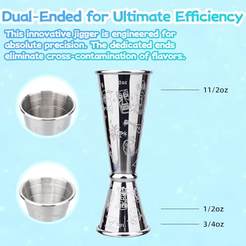 Jigger for Bartending (Etched-D / 1 count)
