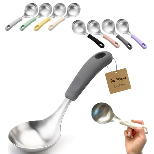 Korean Serving Spoon Stainless Steel Ladle 먹방 스푼 미니 국자 (Gray)
