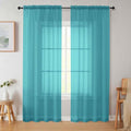 Turquoise Sheer Curtains 84 Inches Long 2 Panels (Turquoise / 42"W x 84"L (Pack of 2))