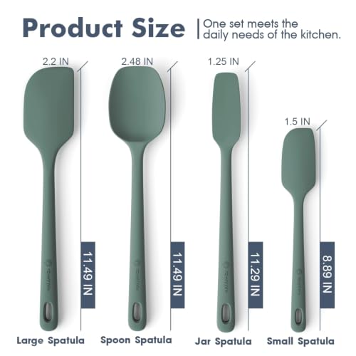 4 Pieces Silicone Spatulas Set (Dried Thyme / 4 pieces)