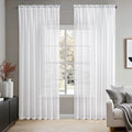 2 Panels White Sheer Curtains for Living Room 70 X 108 Inches (White / 70"W x 108"L (Pack of 2))