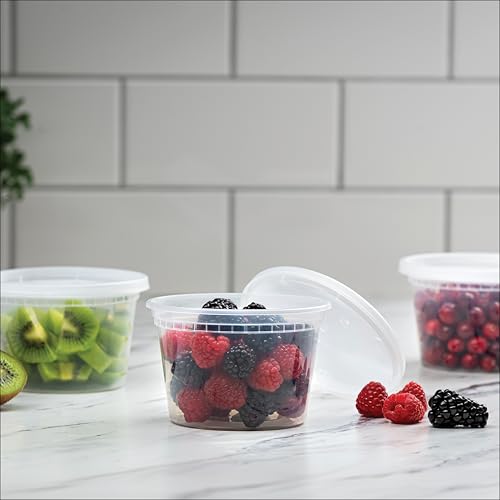 16 oz Deli Containers with Lids (48 Pack, 16 oz)