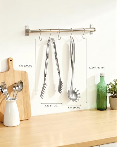Spaghetti Spoon and Pasta Tong with Grip Teeth and Drain Holes (Silvery(stainless steel）)
