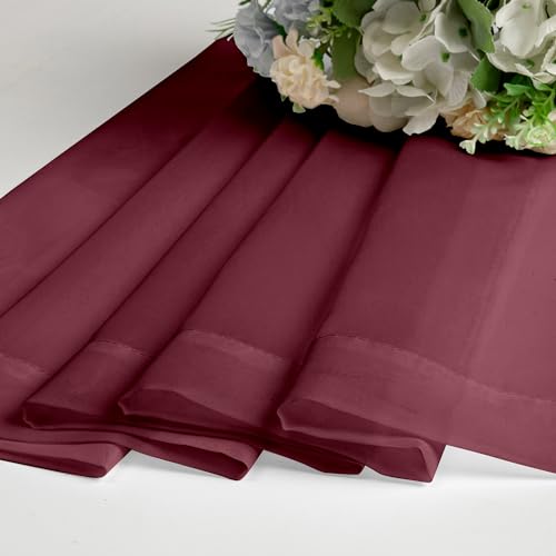 Short Sheer Black Curtains for Living Room 45 inch Length 2 Panels Set (40"W x 45"L (Pack of 2) / Burgundy)