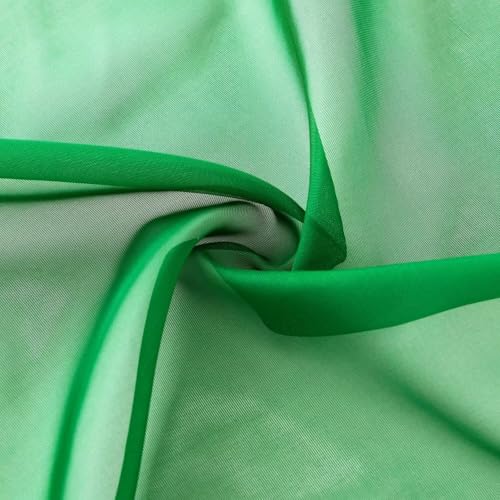 Basic Rod Pocket Sheer Voile Window Curtain Panels Green 1 Pair 2 Panels 52 Width 36 Inch Long for Kitchen Bedroom Children Living Room Yard（Green (Green / 52"W x 36"L (Pack of 2))